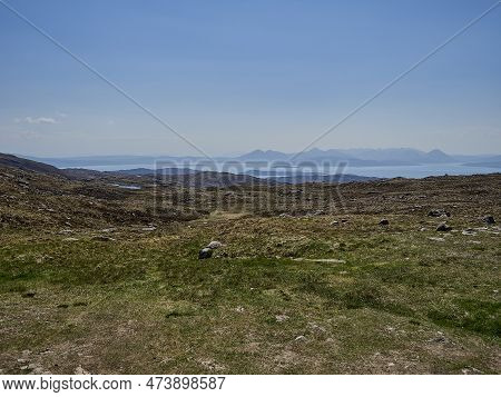 View Over The Landscape At The Bealach Na Ba Mountain Pass, The Highest Road In Northern Scotland At