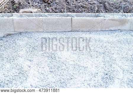 The Foundation Of The Building Covered With Concrete