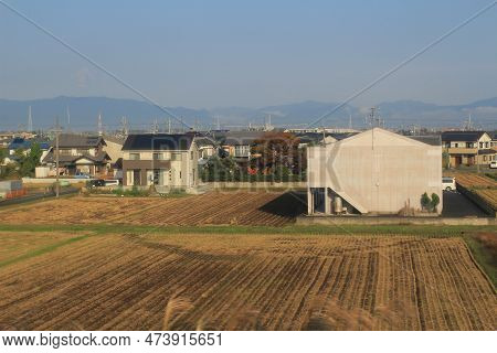 30 Oct 2013 The Landscape Of Countryside, Japan. View At Train