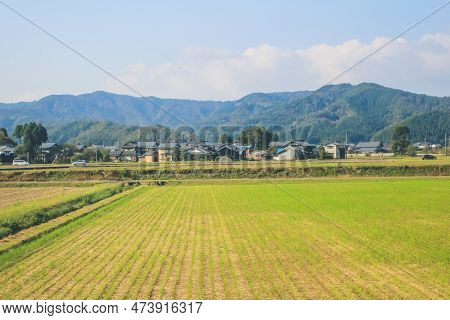 30 Oct 2013 The Landscape Of Countryside, Japan. View At Train