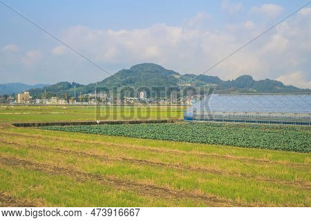 30 Oct 2013 The Landscape Of Countryside, Japan. View At Train