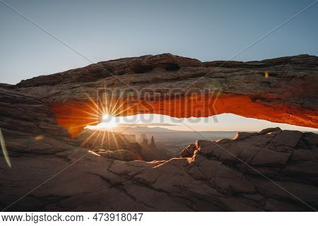 View Through Natural Arch, Mesa Arch, Sunrise, Grand View Point Road, Island In The Sky, Canyonlands