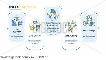 Data Lake Key Concepts Blue Rectangle Infographic Template. Data Visualization With 5 Steps. Editabl