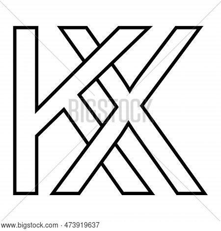 Logo Sign Kx Xk, Icon Double Letters Logotype X K