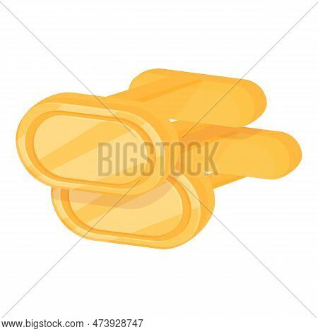 Golden Cufflink Icon Cartoon Vector. Fashion Luxury. Modern Link