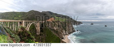Bixby Creek Bridge Also Known As Bixby Canyon Bridge, On The Big Sur Coast Of California, Is One Of 