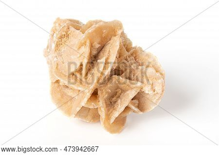 Desert Rose, Crystal Cluster From Tunisia, Front View. Also Known As Rose Rock, Sahara, Selenite, Gy
