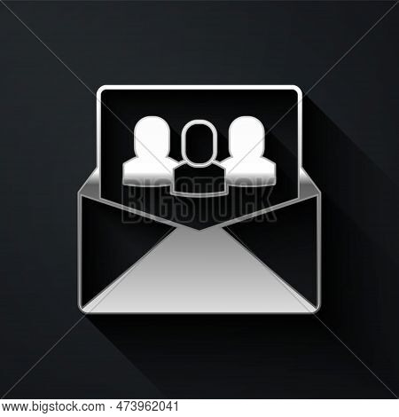 Silver Project Team Base Icon Isolated On Black Background. Business Analysis And Planning, Consulti