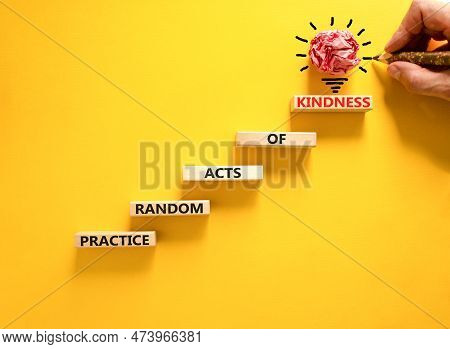 Practice Random Kind Of Kindness Symbol. Concept Words Practice Random Kind Of Kindness On Wooden Bl