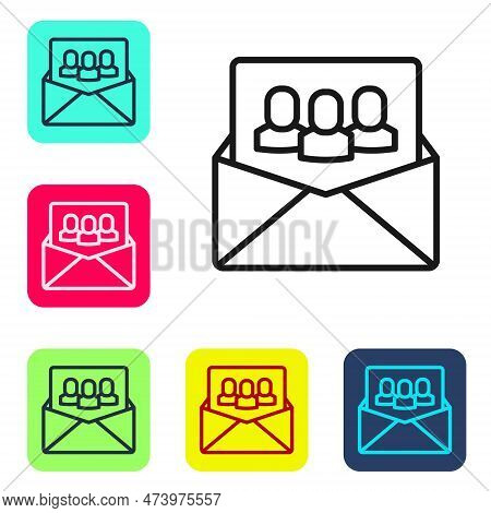 Black Line Project Team Base Icon Isolated On White Background. Business Analysis And Planning, Cons