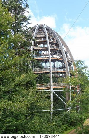 Wooden Walkway Ramps At Treetop Walk Bavarian Forest (baumwipfelpfad) Near Neuschoenau In Bavarian F