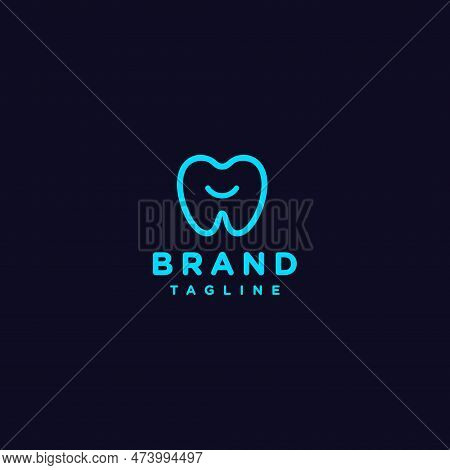Tooth Icon With Smile Symbol Inside Logo Design. Smile Symbol On Teeth Icon Design.
