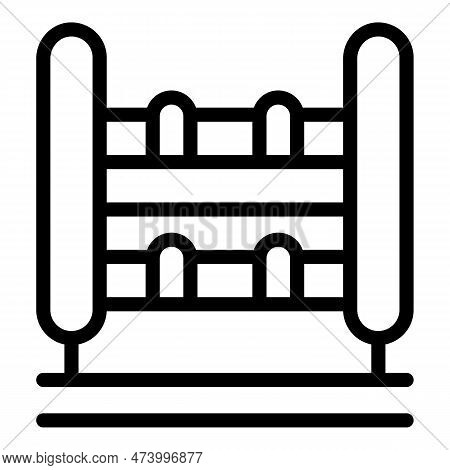 Box Ring Icon Outline Vector. Boxing Ring. Champion Audience