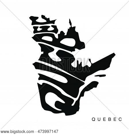 Quebec State Map Typography. Quebec Map Lettering.