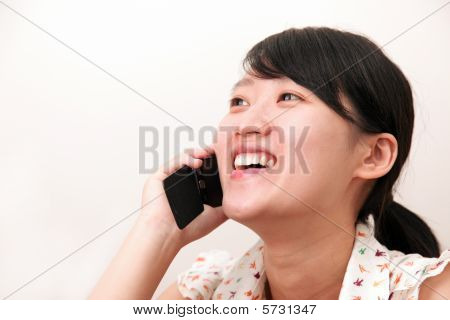 meisje met een telefoon