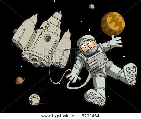 Astronaut v kosmickém prostoru