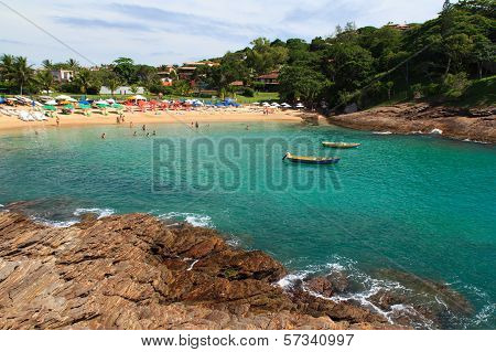 Transparent Water Of Beach Ferradurinha In Búzios, Brazil