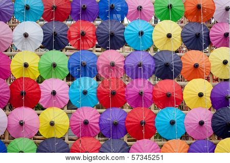 Umbrella Made of Paper / Cloth Arts And Crafts Of The Village Bo Sang, Chiang Mai Thailand.