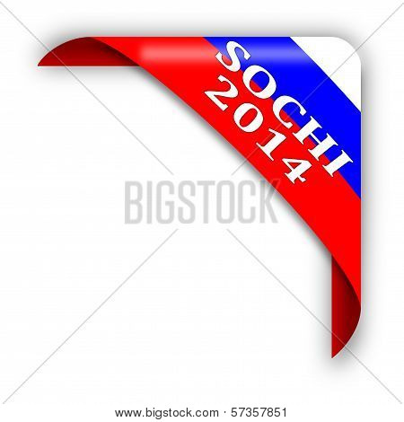 horn in the colors of the Russian flag with the words Sochi 2014