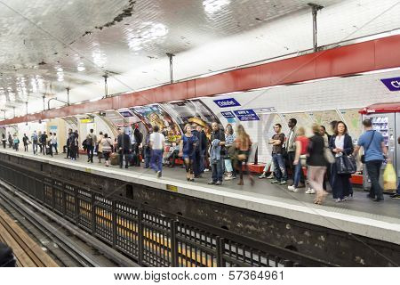 Paris Metro Station Chatelet - France.