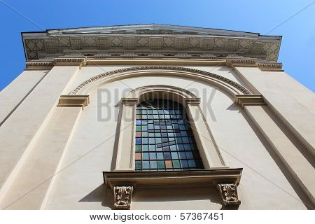 White wall of an architectural ensemble