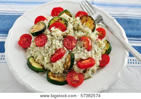 Insalata di Riso, Italian Rice Salad with zucchini and tomatoes