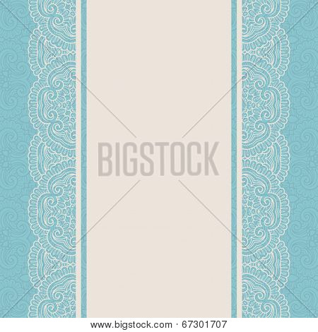 Vintage lace border on seamless background.
