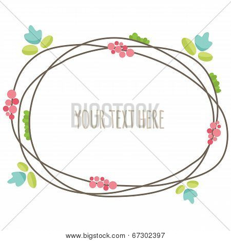 Floral Summer Frame. Vector Illustration.