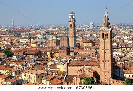 Sant' Anastasia Church and Torre dei Lamberti (Lamberti Tower), Verona, Italy