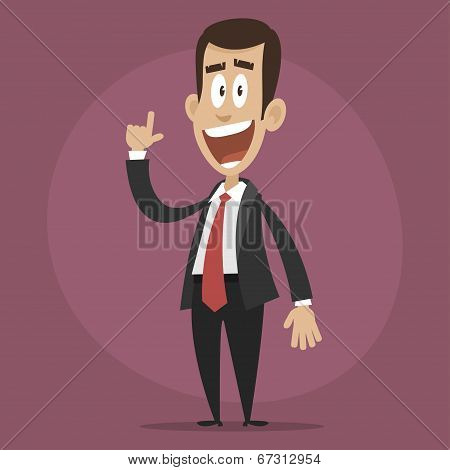 Happy businessman coined idea