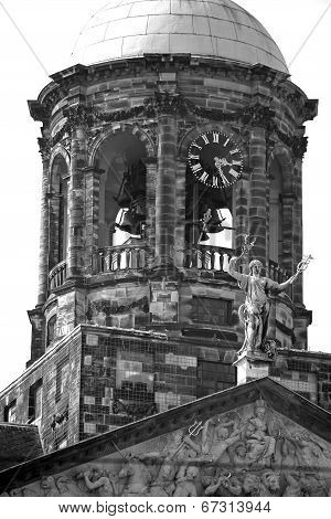 Tower Of Church In Amsterdam, Netherlands