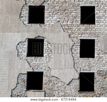 Wall Of Old Destroyed House