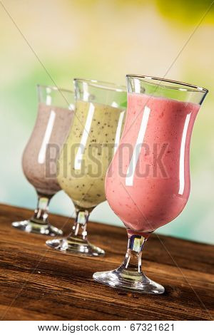 Healthy Diet, Protein Shakes And Fruits