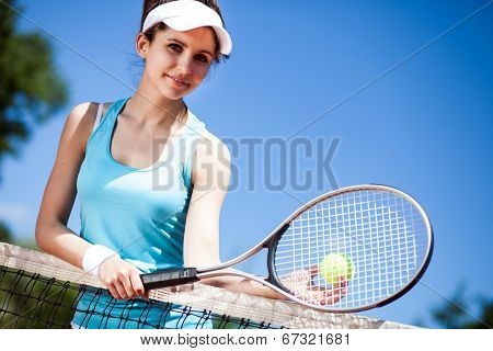 Female Playing Tennis