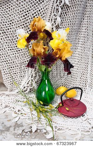 Still Life Bouquet With Iris