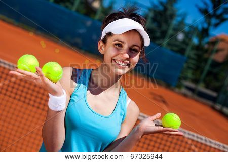 Female Playing Tennis