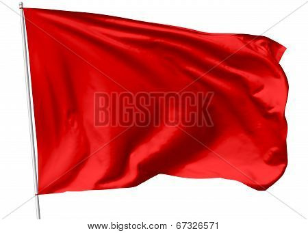 Red Flag On Flagpole