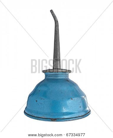 vintage oiler can over white, clipping path