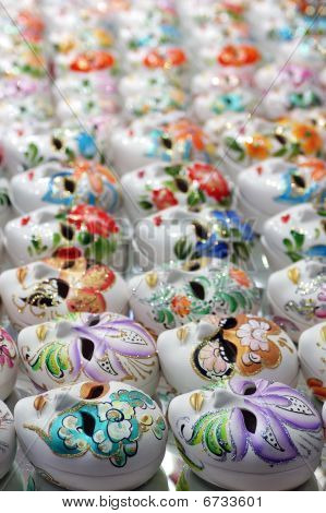 Venetian Porcelain Masks In Line