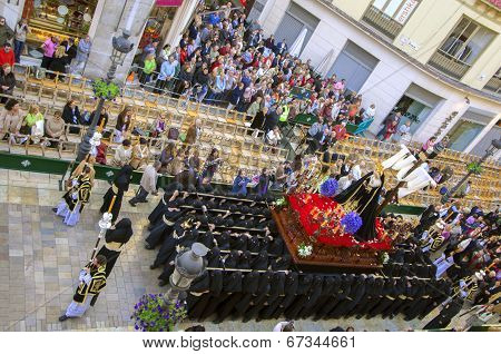 Malaga, Spain - April 09: Traditional Processions Of Holy Week In The Streets On April 19, 2009 In M