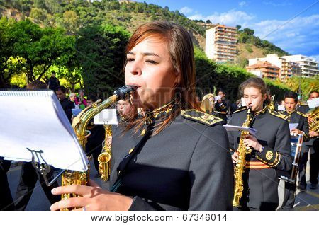 MALAGA, SPAIN - APRIL 09: traditional processions of Holy Week in the streets on April 19, 2009 in M