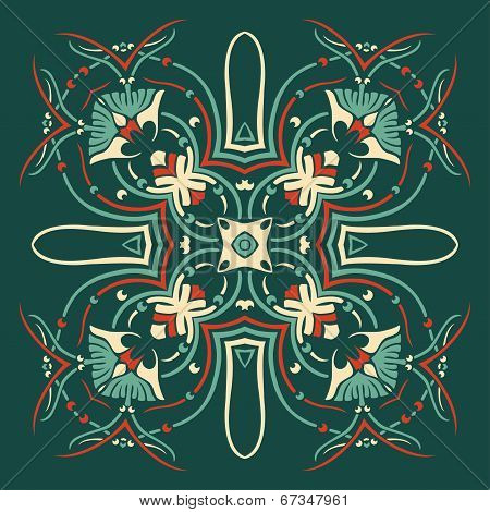 Vector round retro ornament