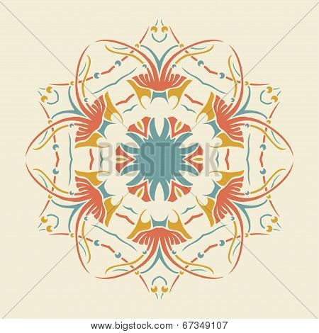 Vector round retro ornament