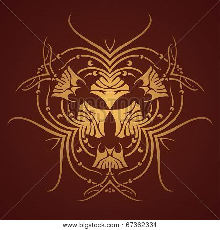 Vector round retro ornament