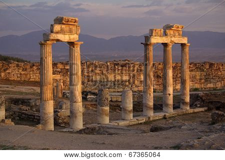 Ruins Of Ancient Hierapolis, Pamukkale. Turkey