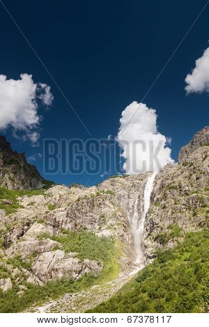 Mountanious Landscape Of Zemo (upper) Svaneti