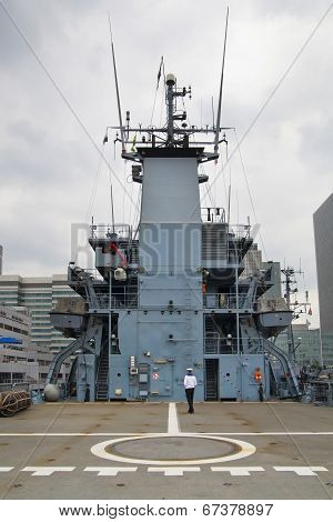 LONDON, UK - MAY 17, 2014  German army military ships based in Canary Wharf aria, to be open for pub
