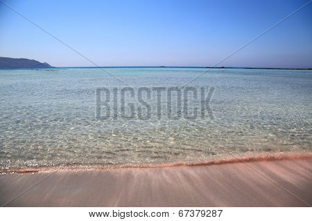 Pink sand beach with crystal waters Elafonisi Crete