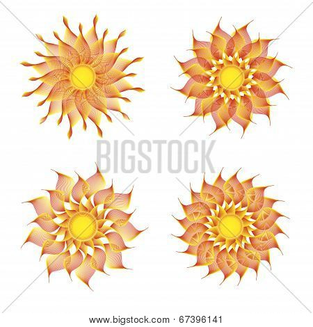 Set of sun symbols