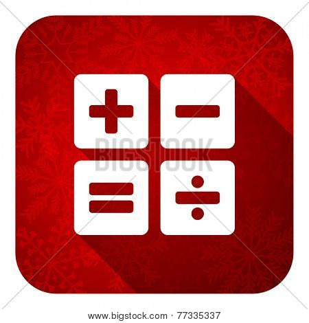 calculator flat icon, christmas button, calc sign 